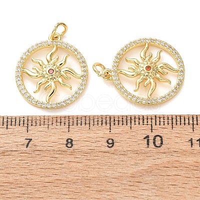 Brass Micro Pave Orange Cubic Zirconia Pendants CU-E003-16G-D-1