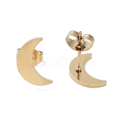 PVD Vacuum Plating 304 Stainless Steel Stud Earrings for Women EJEW-A048-46H-G-1