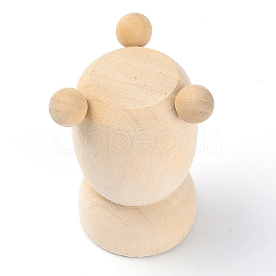Natural Wooden Candle Holder DJEW-WH0033-31B-1