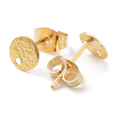 201 Stainless Steel Flat Round Stud Earring Findings LS-STAS-K259-18A-G-1