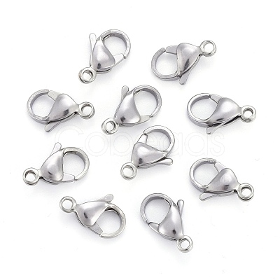 Tarnish Resistant 304 Stainless Steel Lobster Claw Clasps X-STAS-F182-01P-A-1