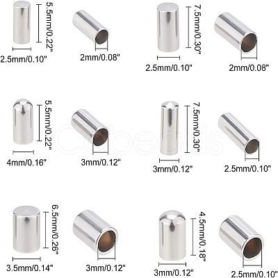 Unicraftale 240Pcs 6 Style Stainless Steel Cord Ends STAS-UN0025-46-1