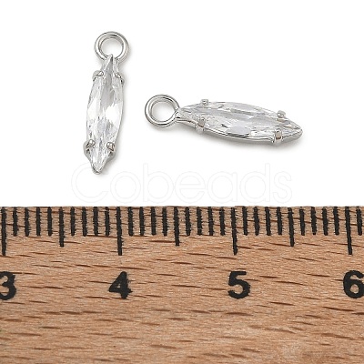 Brass Pave Clear Cubic Zirconia Charms CU-CBAD360-09P-01-1