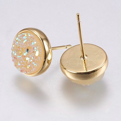 Druzy Resin Earrings X-KK-E724-S-07G-1