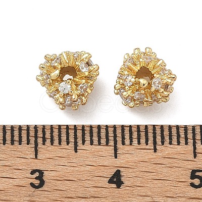 Brass Clear Cubic Zirconia Beads KK-D228-23G-1