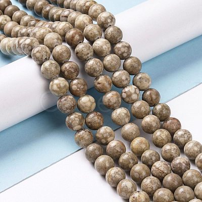 Natural Maifanite/Maifan Stone Beads Strands G-I187-4mm-01-1