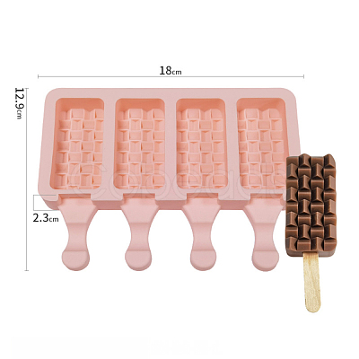 Food Grade DIY Rectangle Ice-cream Silicone Molds DIY-D062-05C-1