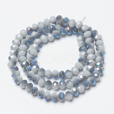 Electroplate Opaque Solid Color Glass Beads Strands EGLA-A034-P4mm-I12-1