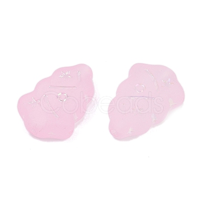 Frosted Transparent Acrylic Beads OACR-P029-04B-05-1