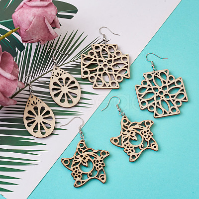DIY Filigree Joiners Dangle Earring Making Kits DIY-TA0003-12P-1