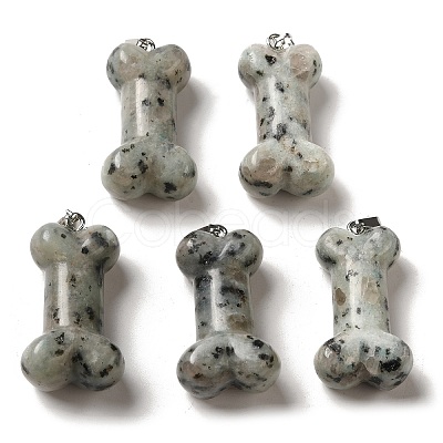 Natural Sesame Jasper Pendants G-K353-02P-01-1