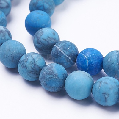 Dyed Natural Map Stone/Picasso Stone/Picasso Jasper Beads Strands X-G-F520-52-6mm-1