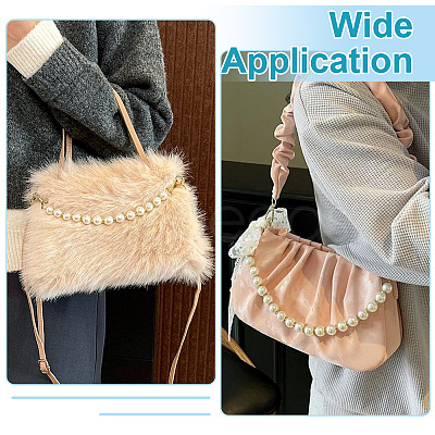 Round Plastic Imitation Pearl Beads Bag Extender Chains HJEW-TAC0082-1