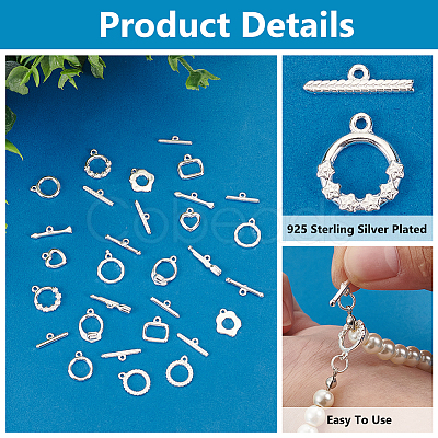8 Styles Brass Toggle Clasps KK-PH0010-65-1