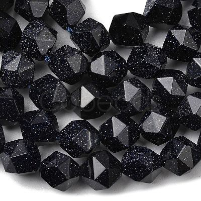 Synthetic Blue Goldstone Beads Strands G-Z119-A24-02-1