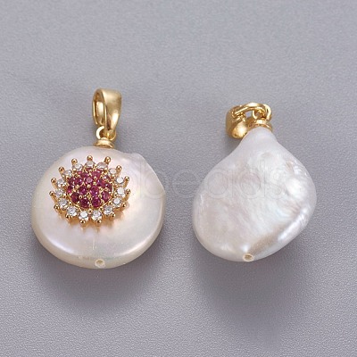 Natural Cultured Freshwater Pearl Pendants KK-L187-02C-1