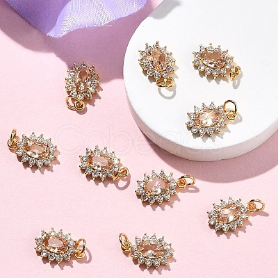 SHEGRACE Brass Micro Pave Cubic Zirconia Pendants XGRQ2O533-446A-G-1