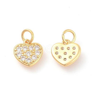 Brass Micro Pave Cubic Zirconia Charms X-ZIRC-F106-07G-1