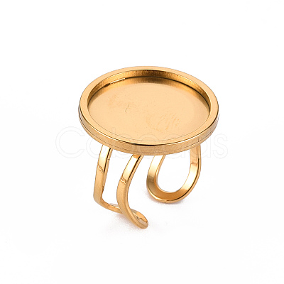 201 Stainless Steel Cuff Ring Findings LS-STAS-S080-040F-G-1
