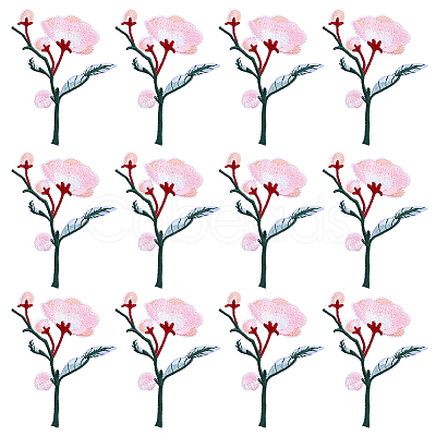 12Pcs Polyester Cotton Computerized Embroidery Thread Iron on Sew On Patches PATC-HY0002-09B-1