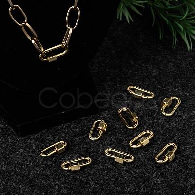 Brass Screw Carabiner Lock Charms KK-T047-08-1