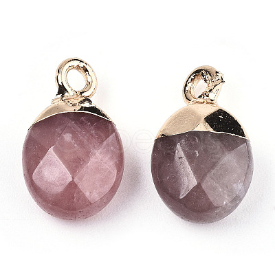 Natural Strawberry Quartz Charms X-G-N326-58F-1