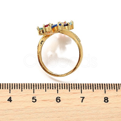 Brass Micro Pave Cubic Zirconia Cuff Rings LS-RJEW-D308-03G-A-1