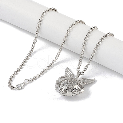 Brass Rhinestone Pendant Necklaces NJEW-G089-16H-P-1