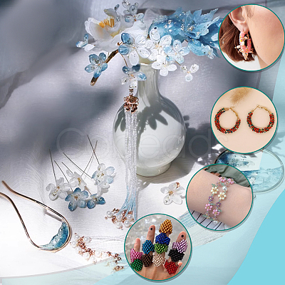 6870pcs 15 Styles Transparent Glass Seed Beads SEED-PH0001-79-1