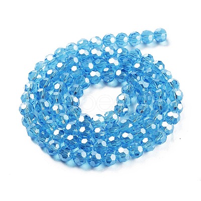 Electroplate Transparent Glass Beads Strands EGLA-A035-T6mm-A08-1