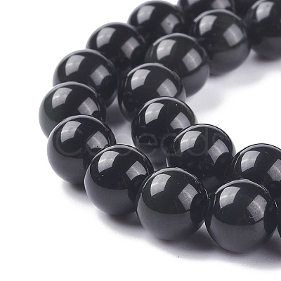 Natural Obsidian Bead Strands GSR10mmC132-1