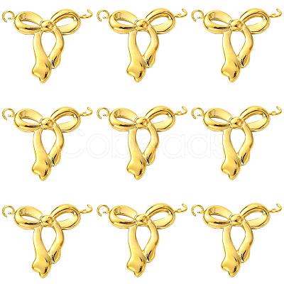 10Pcs 304 Stainless Steel Bowknot Connector Charms STAS-SC0010-53-1