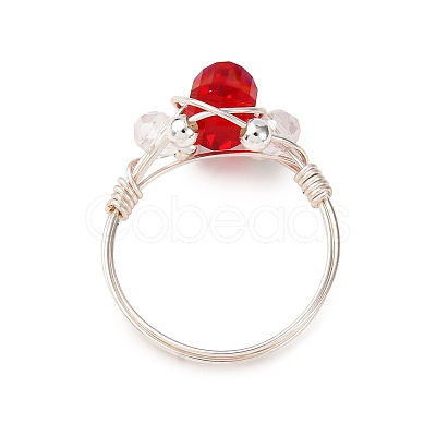 8Pcs Copper Wired Glass Finger Rings RJEW-JR00924-02-1