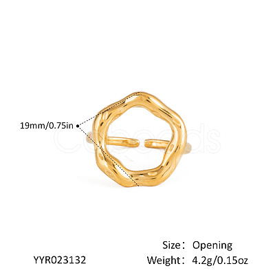 304 Stainless Steel Ring Cuff Rings for Women EI0122-1-1