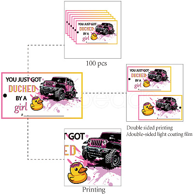 100Pcs Duck Theme Paper Luggage Tag AJEW-CN0003-40C-1