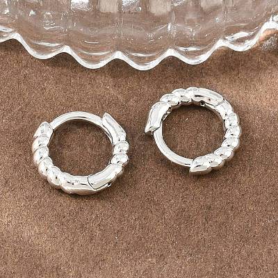Brass Huggie Hoop Earrings KK-CBA8324-18E-P-1
