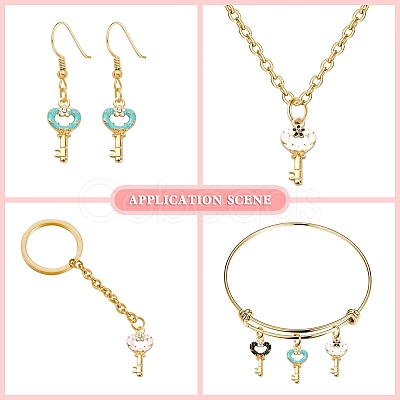 40Pcs 4 Colors Alloy Enamel Pendants ENAM-CJ0002-59-1