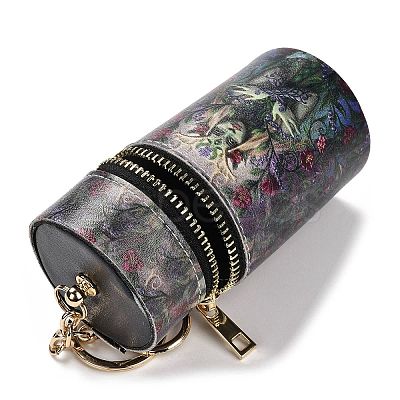 PU Imitation Leather Lipstick Pouch Holder Pendant Keychain KEYC-E039-01KCG-04-1