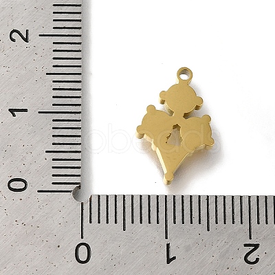 Ion Plating(IP) 304 Stainless Steel Manual Polishing Charms STAS-M059-02G-03-1