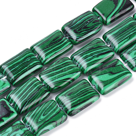 Synthetic Malachite Beads Strands G-T063-01-1