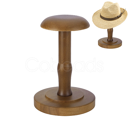 Rubber Wood Dome Shaped Stem Hat Rack ODIS-WH0025-254A-1
