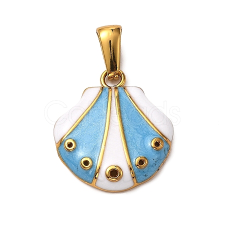 Ocean 304 Stainless Steel Enamel Pendants STAS-P395-01C-G-1