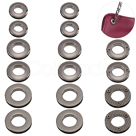 18Pcs 3 Style Alloy Grommet Eyelet Findings FIND-WR0006-18B-1