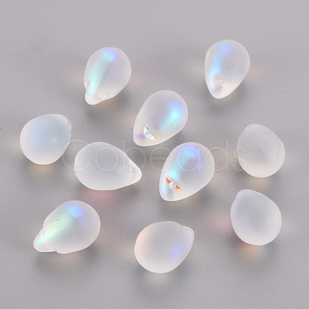 Transparent Spray Painted Glass Charms GLAA-T016-37-C01-1