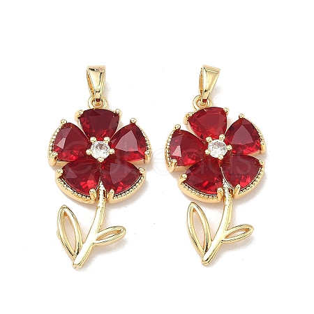 Brass Micro Pave Cubic Zirconia Pendants KK-H265-08B-G-1