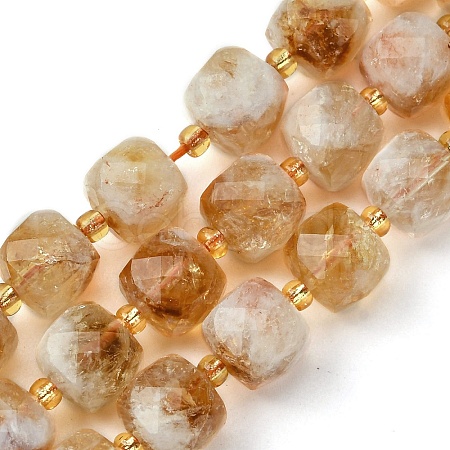 Natural Citrine Beads Strands G-Q010-A24-01-1