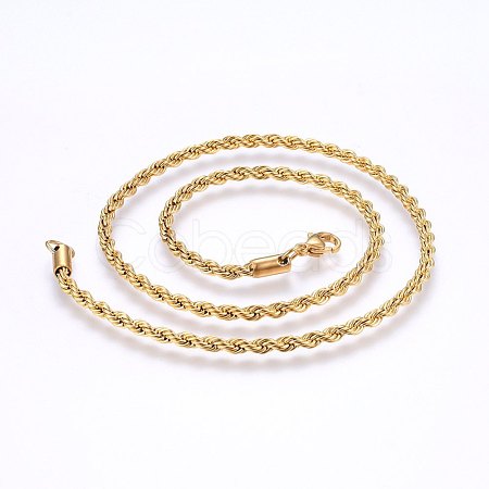 304 Stainless Steel Rope Chain Necklaces NJEW-F226-03G-01-1