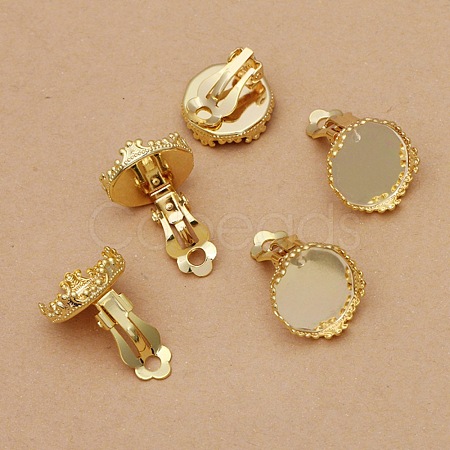 Brass Clip-on Earring Settings KK-WH0047-19D-1