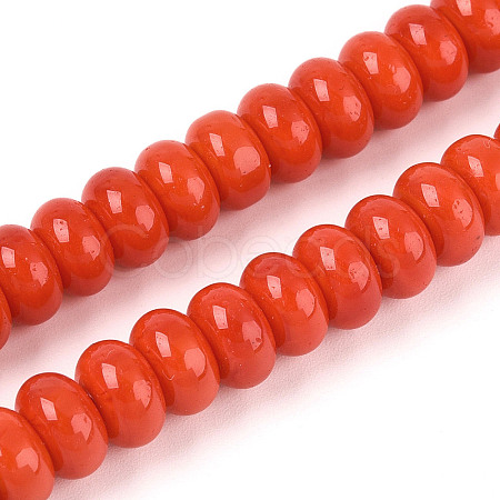 Opaque Solid Color Glass Beads Strands GLAA-ZX008-8mm-18M-1