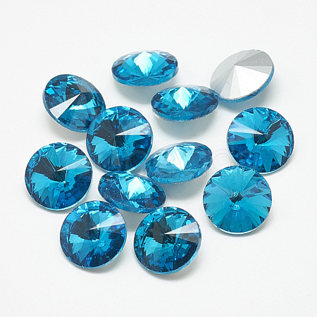 Pointed Back Glass Rhinestone Cabochons RGLA-T086-18mm-12-1